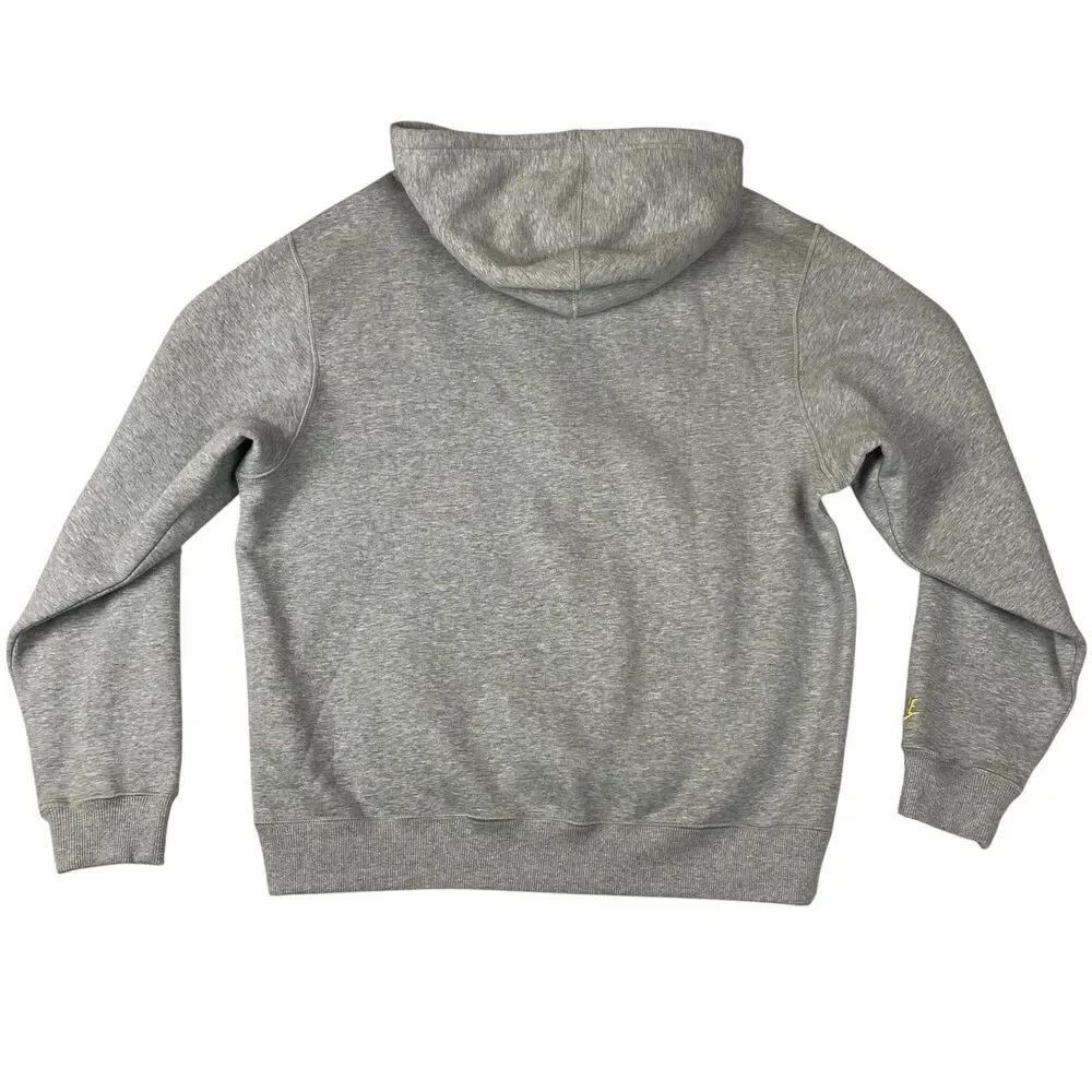 Nike Sportswear Varsity Spellout Full Zip Hoodie Gray Men's L Embroidered Y2K